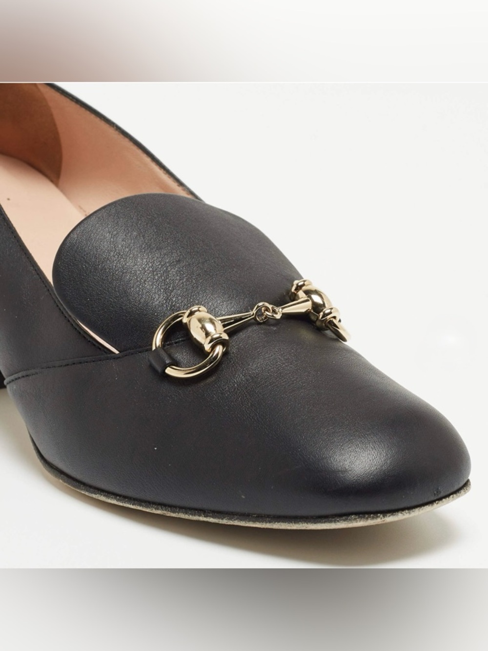 Gucci Black Leather Horsebit Loafers, Size  37.5 - Picture 6 of 7